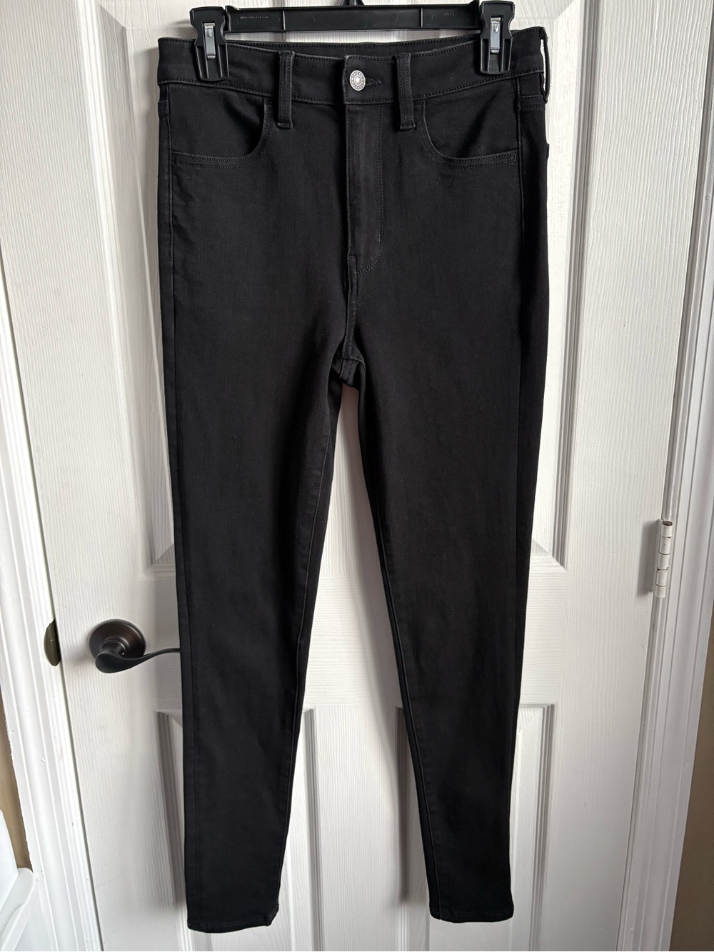 American Eagle Outfitters Black Super High-Rise Stretch Jeggings, Size 6